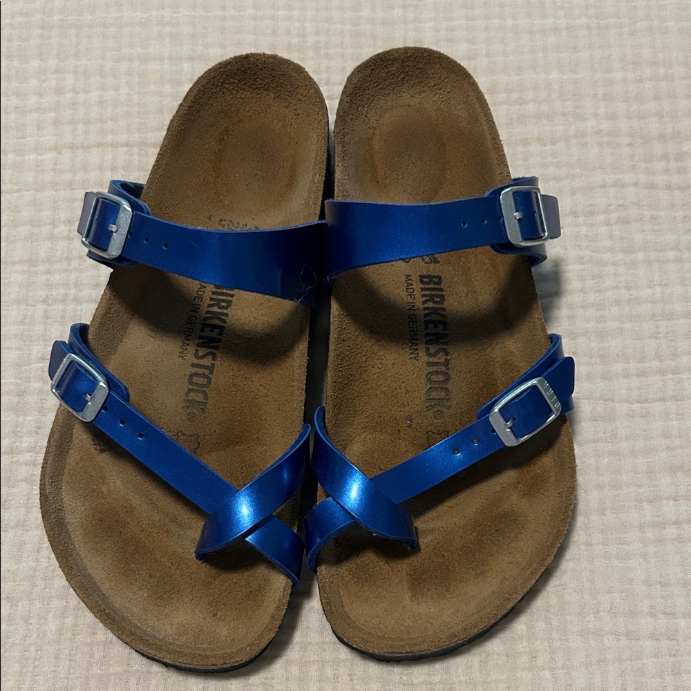 Birkenstock Kids Metallic Blue Sandals